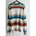 100%Cotton Striped Knitted Pullover Sweater for Men